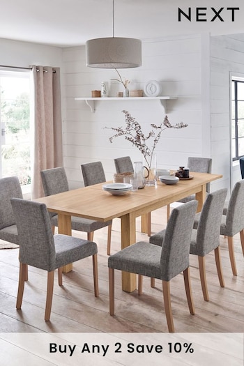 Natural Malvern Oak Effect 6 to 10 Seater Extending Dining Table (978136) | £525