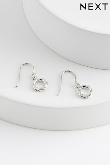 Sterling Silver Twist Circle Drop Earrings (978274) | £12