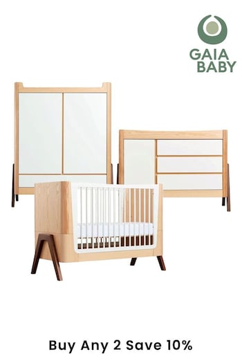 Gaia Baby Natural Hera Cot Bed Dresser/Wardrobe Set (978512) | £1,700