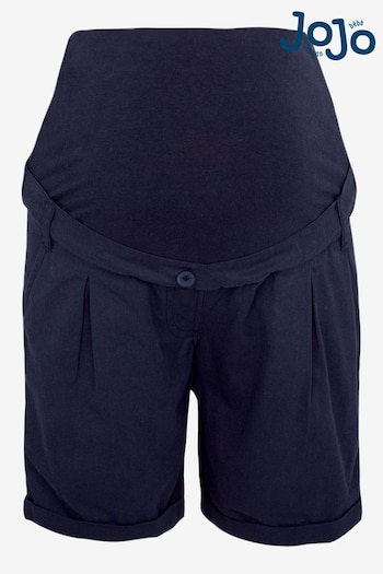 JoJo Maman Bébé Navy Maternity Chino Drawstring Shorts (978579) | £36