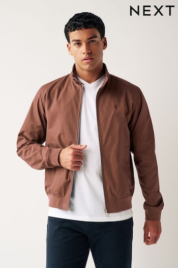 Brown Shower Resistant Check Lining Harrington Jacket (978616) | £56