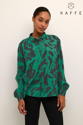 Kaffe Regular Fit Green Pollie Long Sleeve Shirt (978824) | £50