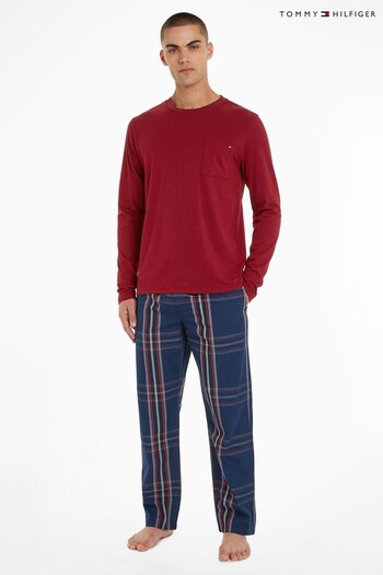 Tommy Hilfiger Red Global Stripe Flannel Pyjama Set (979142) | £90