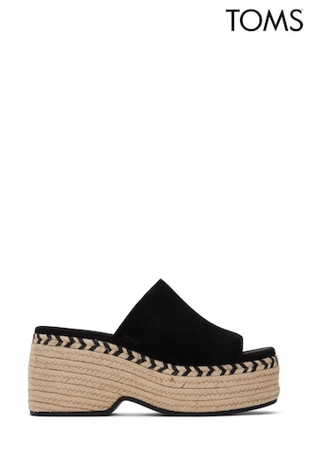 TOMS Laila Black Mules In Suede (979190) | £90