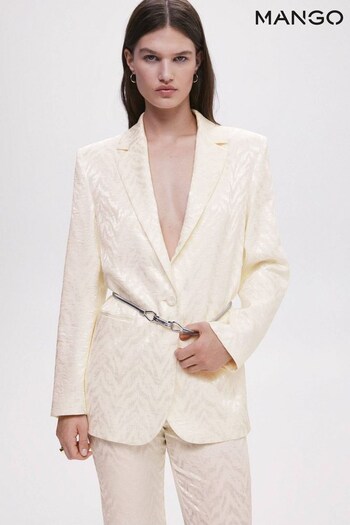 Mango Jacquard White Suit: Blazer (979668) | £90