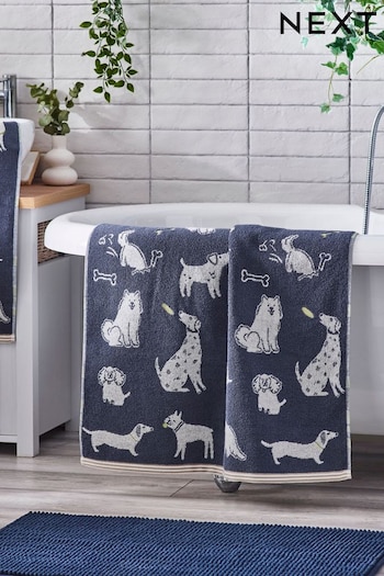 Blue Dogs Towel 100% Cotton (979983) | £8 - £18