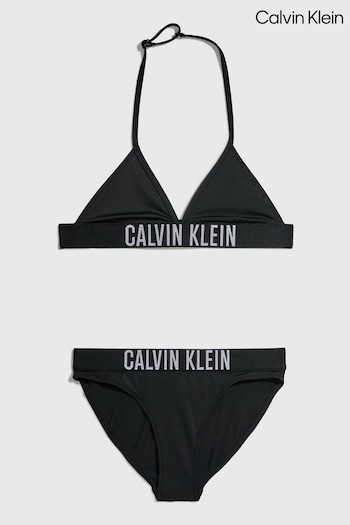 Calvin Klein Girls Triangle Bikini Black Set (97Z359) | £50
