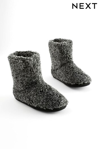 Charcoal Grey Warm Lined Slipper Boots (980083) | £12 - £15