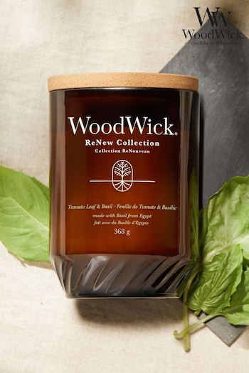 Woodwick Natural ReNew Large Tomato Leaf Basil Scented Candle (980093) | £34.99
