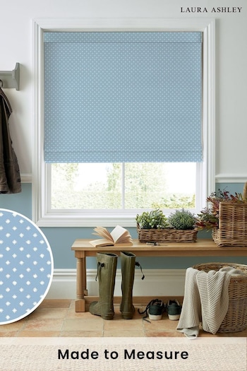 Laura Ashley China Blue Louise Star Made to Measure Roman Blinds (980566) | £84