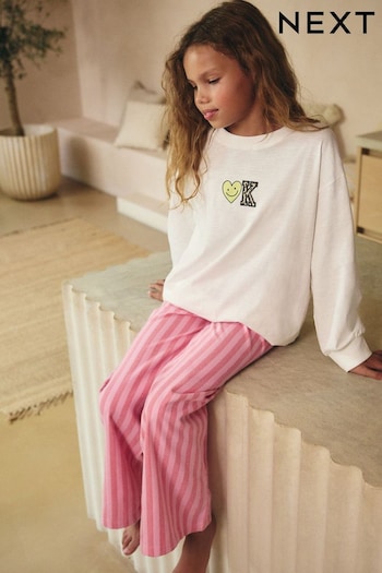 Red/Ecru White Woven Bottom 100% Cotton Pyjamas 1 Pack (3-16yrs) (980576) | £17 - £22