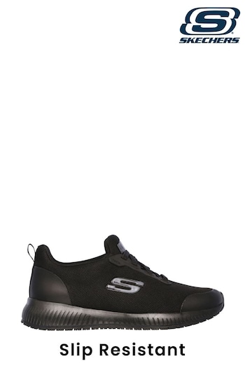 Skechers Black Squad Slip Resistant Wide Fit Womens Trainers (980892) | £62