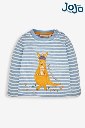 JoJo Maman Bébé Blue Kangaroo Appliqué Top (980918) | £17