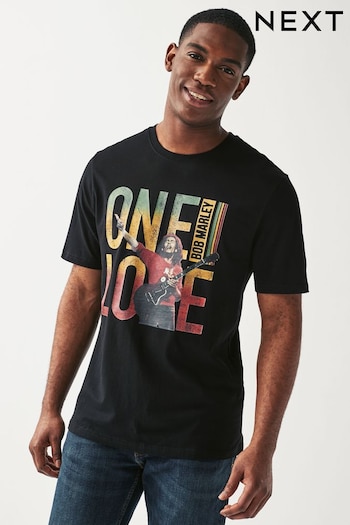 Black Bob Marley Licence T-Shirt (980984) | £22