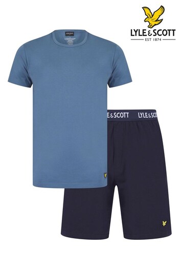 Lyle and Scott Blue Charlie Shirt And Pyjama Set (981027) | £36
