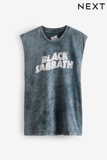 Black Wash Black Sabbath Licence Cut Off Vest (981059) | £22