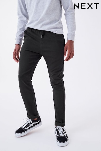 Black Regular Fit Rib Waist Pull-On Stuff Trousers (3-16yrs) (981082) | £14 - £19