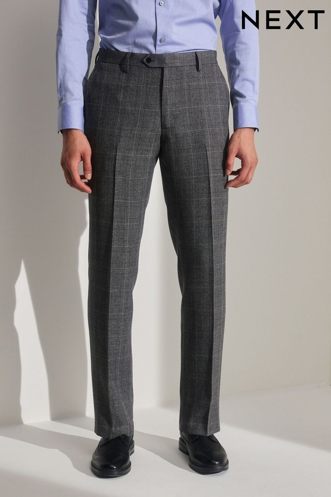 Mens Checked Trousers Skinny Slim Fit Checked Trousers Next UK