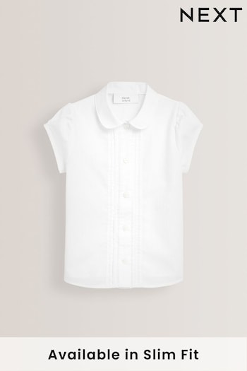 White Puff Sleeve Lace Trim School Blouse (3-14yrs) (981321) | £6 - £9