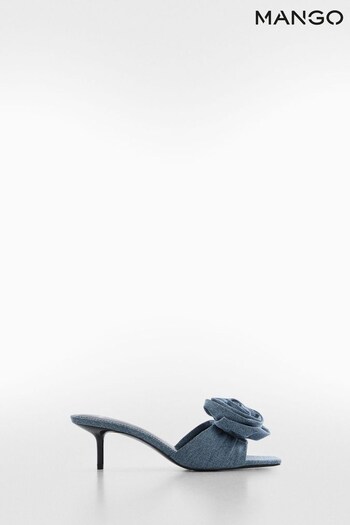 Mango Denim Blue Floral Sandals (981631) | £60