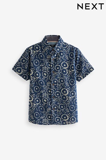 Indigo Blue Printed Short Sleeve Shirt (3-16yrs) (981797) | £15 - £20