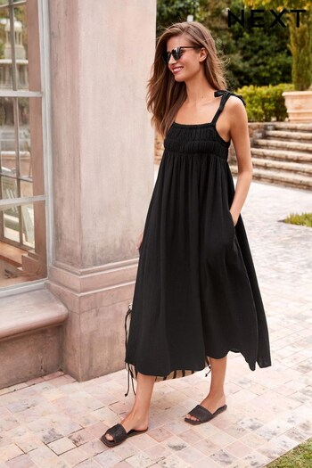 Black Tie Strap Maxi Summer Dress (981977) | £49