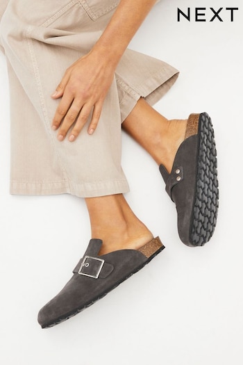 Grey Forever Comfort® Suede Footbed Clogs (982200) | £38