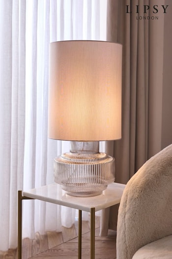 Lipsy Gold Ribbed Glass Table Lamp (982279) | £75