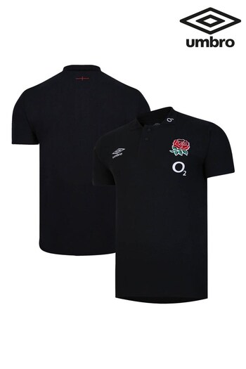 Umbro Black England Rugby CVC Exclusive Polo Shirt (982283) | £50
