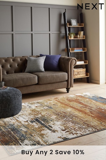 Rust Brown Sunset Abstract Rug (982372) | £95 - £365