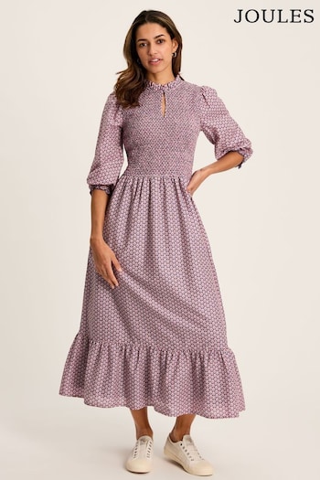 Joules Addison Purple Printed Midaxi Dress Klein (982402) | £79.95