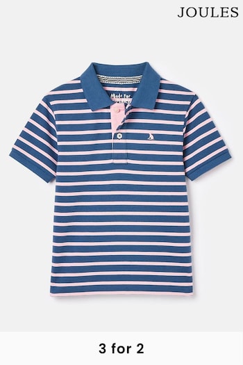 Joules Filbert Pink Striped Pique Cotton Polo Jackets Shirt (982436) | £16.95 - £18.95