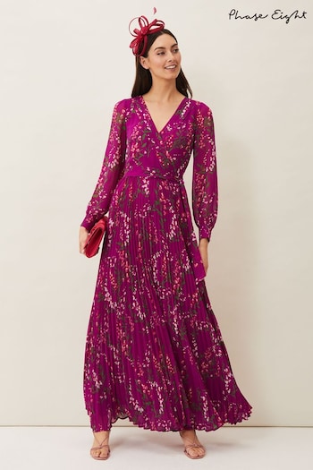 Phase Eight Purple Carmen Pleated Maxi Dress (982437) | £150