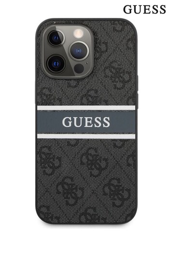 Guess iPhone 14 Pro Grey Case - 4G Pu Case With Printed Stripe (982556) | £40