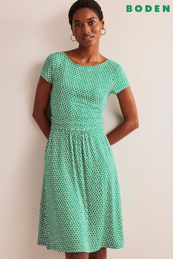 Boden Green Amelie Jersey Spot Dress (982570) | £55