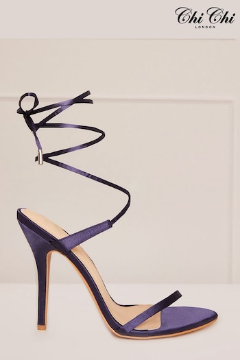 Chi Chi London Purple High Heel Lace Up Sandals looks (982726) | £50