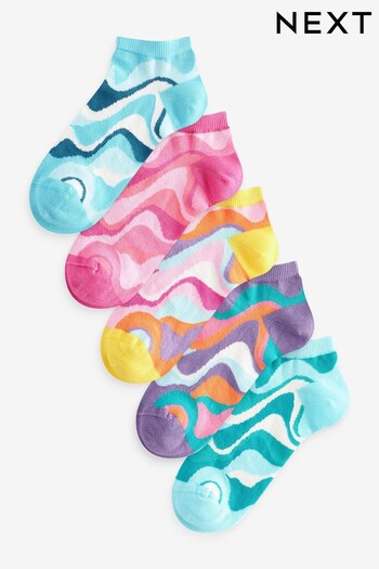 Rainbow Swirl Trainers Socks 5 Pack (982778) | £10