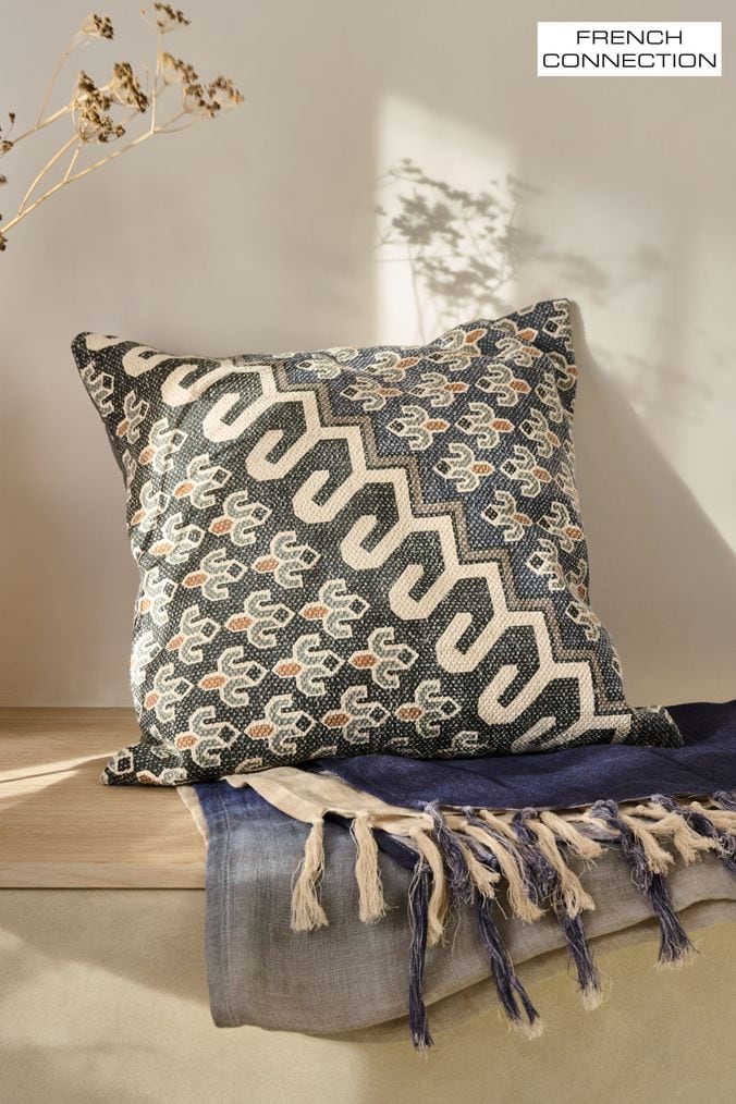 Geometric blue cushions online