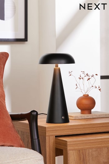 Black Darwin Rechargeable Battery Operated Touch Table Lamp (Indoors and Outdoors) (983047) | £35