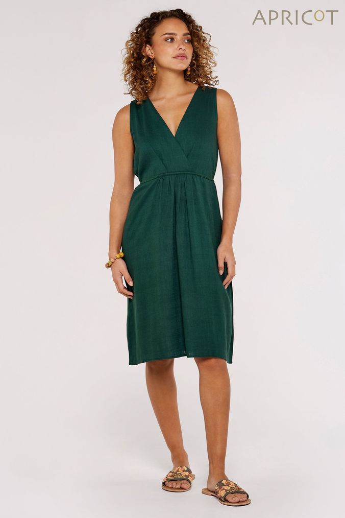 Knee length linen dresses cheap