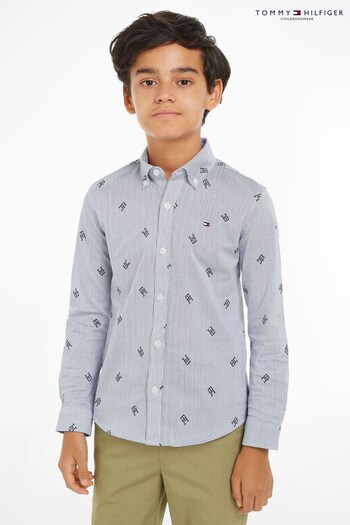 Tommy Hilfiger Kids Blue All-Over Print Shirt (983166) | £50 - £60