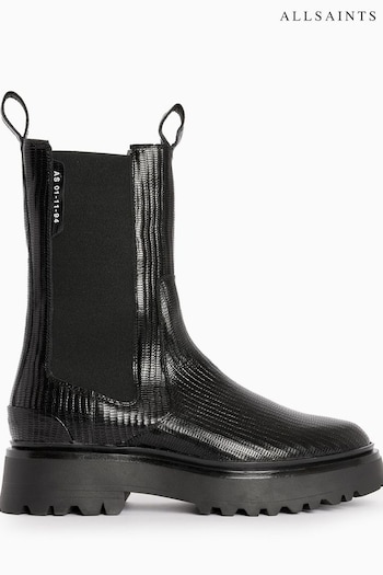 AllSaints Amber Snake Black Opyum Boots (983347) | £229