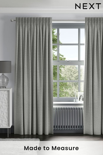 Grey Textured Chenille Made to Measure Curtains (983451) | £44