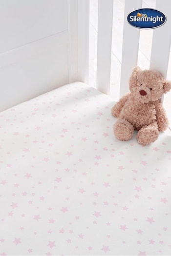 Silentnight 2 Pack Pink Stars Safe Nights Cot Bed Fitted Sheets (983984) | £17