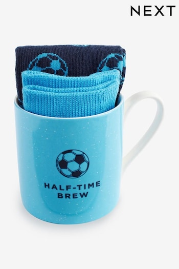Blue Football Mug and Socks Gift Set (984087) | £12