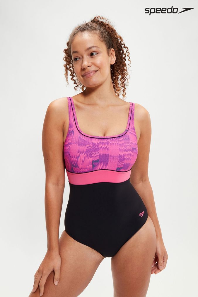 Speedo color hot sale block swimsuit