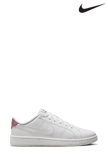 Nike White/Coral Court Royal 2 Trainers (9842M6) | £65