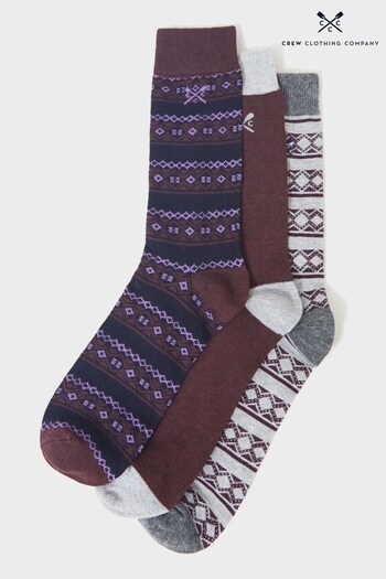Crew Clothing Company Purple Print Socks (984378) | £18