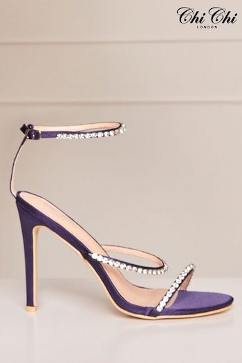 Chi Chi London Purple Diamante High Heel Strap Sandals D042QA (984475) | £68