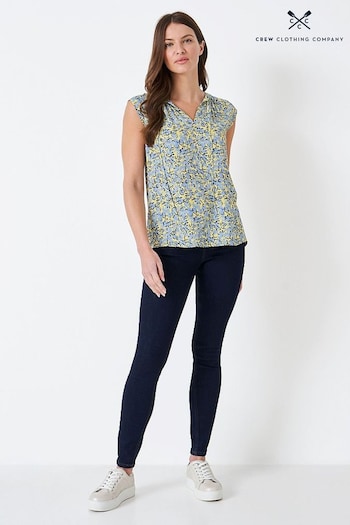 Crew Clothing Company Yellow Multi Floral Print Relaxed Blouse (984602) | £39